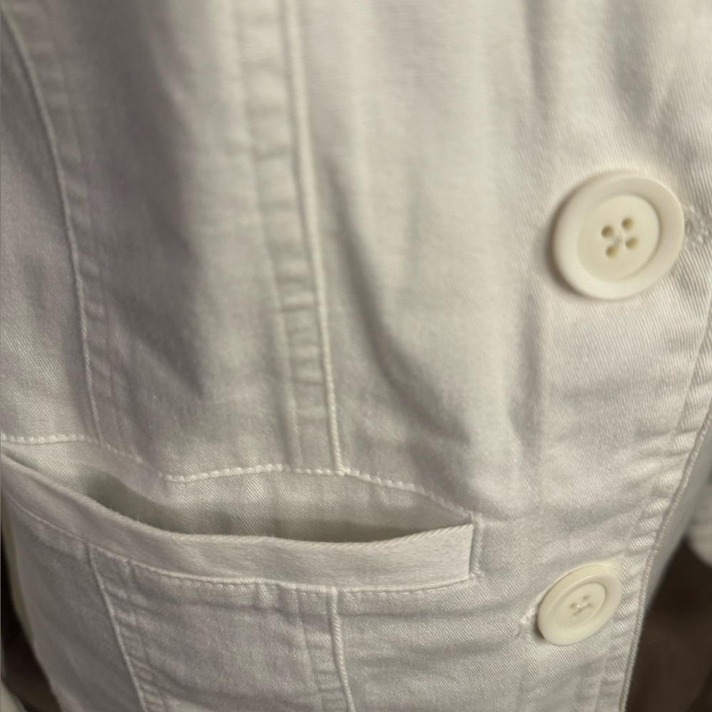 Croft & Barrow Women's Ivory Stretch Jean Jacket - Size S - Picture 4 of 10